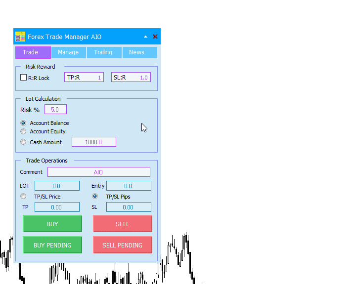 Trade Manager EA MT5 - MT5 Utility Screenshot